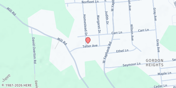 Map showing GH Pantry at 21 Teller Ave, Coram, NY