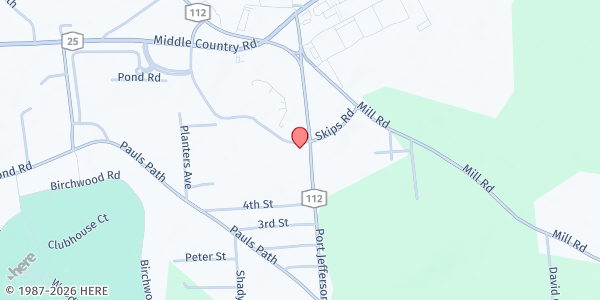 Map showing New Jerusalem Ministries at 3680 NY-112, Coram, NY