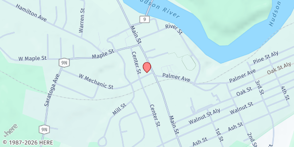 Map showing Corinth Churches' Community Cupboard at 6 Fourth Street, Corinth, NY