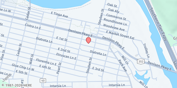 Map showing AIM - Community Nutrition Program at 271 East First Street, Corning, NY