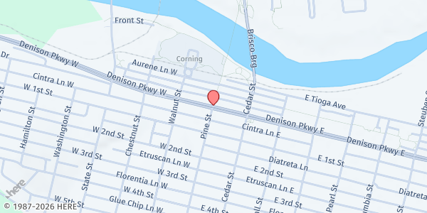 Map showing Corning Community Food Pantry at 11715 East Corning Road, Corning, NY