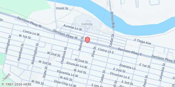 Map showing Salvation Army FP- Corning at 32 Denison Parkway East, Corning, NY