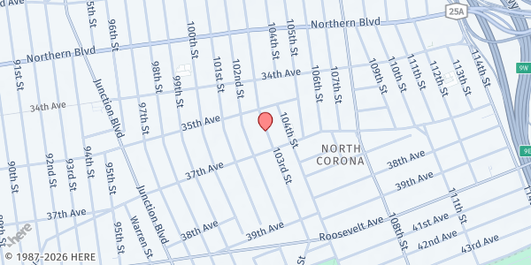 Map showing Corona SDA Church at 3530 103rd Street, Corona, NY