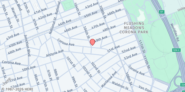 Map showing Plaza Del Sol WIC at 10401 Corona Ave, Corona, NY