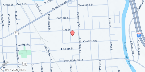 Map showing Catholic Charities - Cortland at 45 Crandall St, Cortland, NY