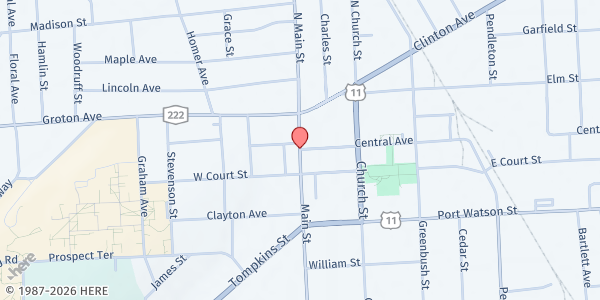 Map showing Helping Hands CC Nutrition Program - County Office Building at County Office Bldg, Room B-4, 60 Central Avenue, Cortland, NY