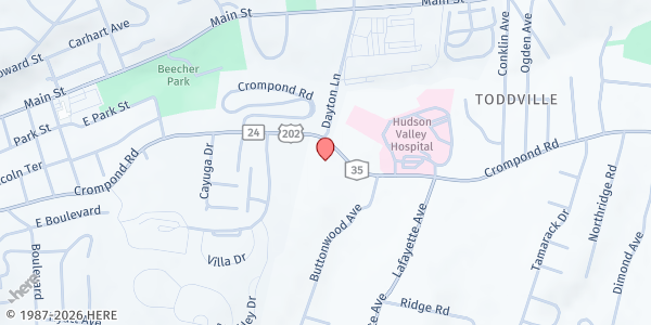 Map showing Church of the HOLY SPIRIT Church Food Pantry at 1969 CROMPOND ROAD, CORTLANDT MANOR, NY