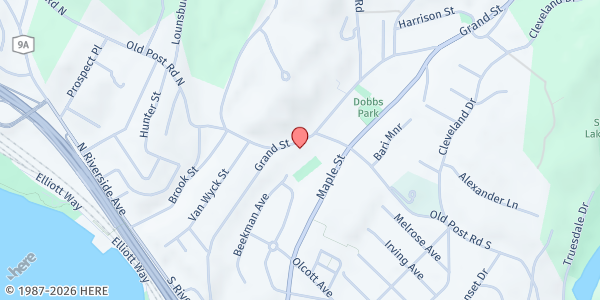 Map showing Croton-Cortlandt Food Pantry at 110 GRAND STREET, CROTON-ON-HUDSON, NY