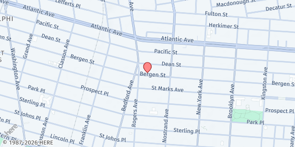 Map showing Anchor House at 1041 Bergen Street, Crown Heights, NY