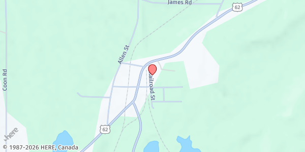 Map showing DAYTON FOOD PANTRY at 9586 RAILROAD AVE, DAYTON, NY
