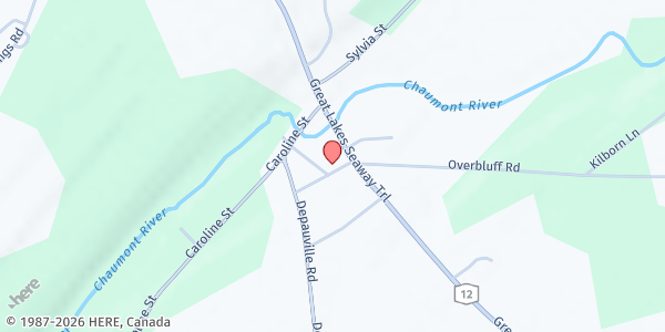 Map showing CAPC Mobile Food Pantry - Depauville Volunteer Fire Dept at 15231 School St, Depauville, NY