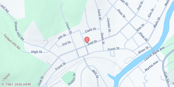 Map showing Deposit Food Pantry at 91 2nd St, Deposit, NY