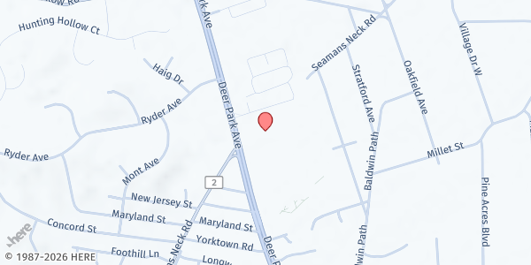 Map showing Upper Room Ministries- Mercy House at 722 Deer Park Ave, Dix Hills, NY