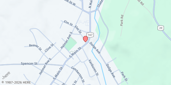 Map showing Dolgeville Christian Fellowship FF at 3 Elm St, Dolgeville, NY