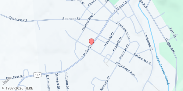 Map showing Plowe Park at Plowe Park South Main Street, Dolgeville, NY