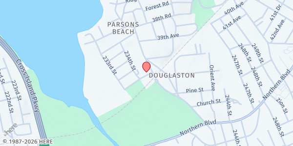 Map showing Douglaston Local Development Corporation at 234-21 41st Avenue, Douglaston, NY