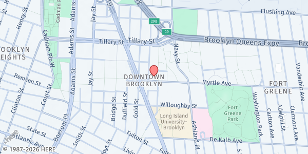 Map showing Fort Greene Fresh Pantry - Ingersoll at 177 Myrtle Avenue, Downtown Brooklyn, NY