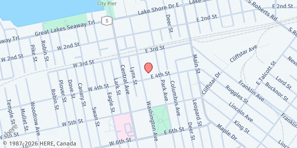 Map showing ST. ELIZABETH ANN SETON FOOD CLOSET at 336 WASHINGTON AVENUE, DUNKIRK, NY