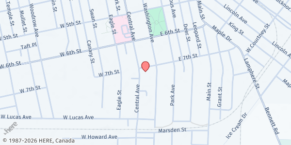 Map showing THE SALVATION ARMY - DUNKIRK at 704 CENTRAL AVENUE, DUNKIRK, NY
