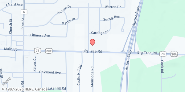 Map showing Fish of East Aurora Inc at 960 E Main St, East Aurora, NY