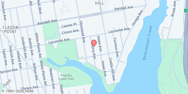 Map showing Castle Hill Jame Masjid at 430 Torry Avenue, East Bronx, NY