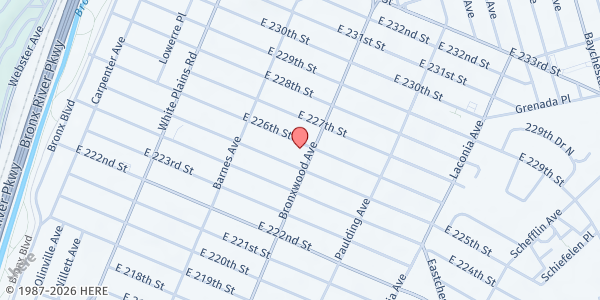 Map showing Our Lady Of Grace Social Outreach at 3985 Bronxwood Avenue, East Bronx, NY