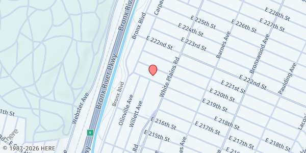 Map showing St. Luke's Community Program at 661 East 219th Street, East Bronx, NY