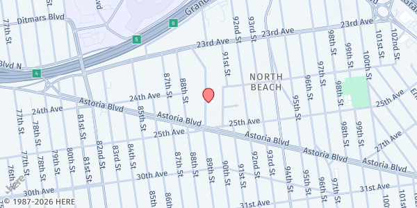 Map showing Brigada de Esperanza at 89-07 Astoria Blvd, East Elmhurst, NY