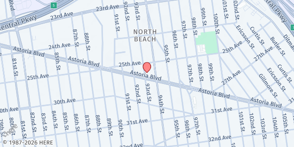 Map showing Clement Smiley Community Fridge at 93-01 Astoria Boulevard, East Elmhurst, NY