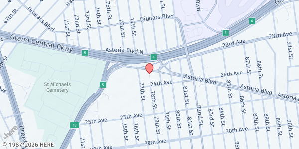 Map showing La Jornada Nueva Esperanza Latina - Broadway & 78th St at 78th Street, East Elmhurst, NY