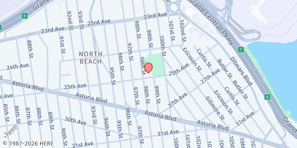 Map showing P.S. 127 at 98-01 25th Avenue, East Elmhurst, NY