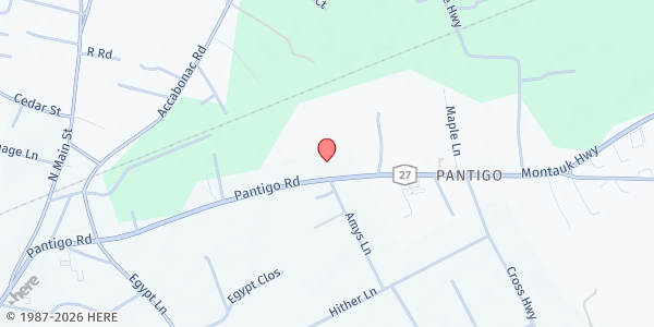 Map showing East Hampton Food Pantry at 159 Pantigo Rd, East Hampton, NY