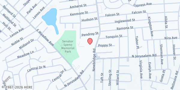 Map showing St. Raphael RC Church at 600 Newbridge Road, East Meadow, NY