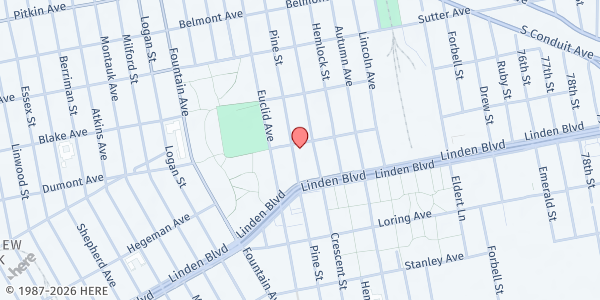 Map showing Maria Alvey Delight Soup Kitchen, Inc. at 1316 Dumont Avenue, East New York, NY