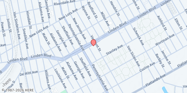 Map showing The Bethlehem Nation - East New York at 1962 Linden Boulevard, East New York, NY