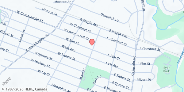 Map showing East Rochester Community Resource Center, Inc. at 333 East Chestnut Street, East Rochester, NY