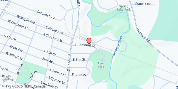 Map showing East Rochester Community Resource Center, Inc. at 333 East Chestnut Street, East Rochester, NY