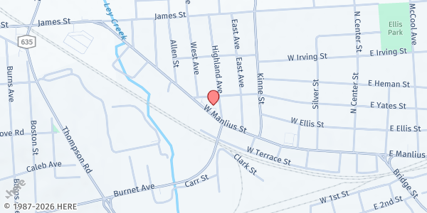 Map showing St Matthew's Food Pantry at 600 W. Manlius Street, East Syracuse, NY