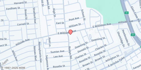 Map showing Buddhist Tzu Chi Foundation at 60 E Williston Ave., East Williston, NY