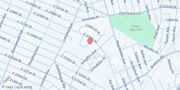 Map showing Edenwald Office at 1170 East 229th Drive South, Edenwald, NY
