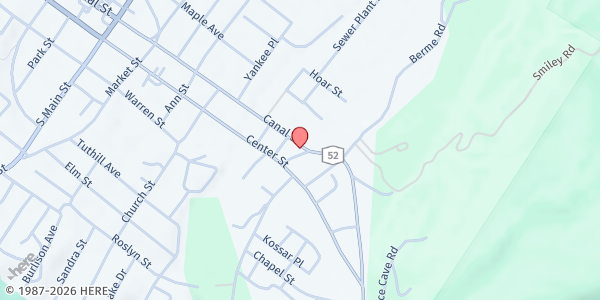 Map showing FAMILY OF ELLENVILLE FOOD PANTRY at 221 Canal Street, Ellenville, NY