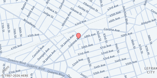 Map showing Iglesia Evangelica Cristo at 8914 48th Ave, Elmhurst, NY