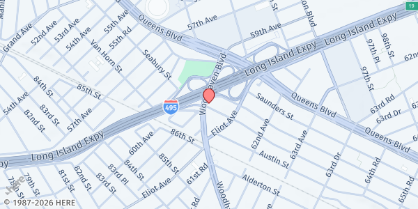 Map showing Jewish Institute of Queens at 60-05 Woodhaven Boulevard, Elmhurst, NY