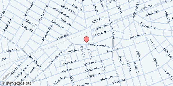 Map showing ZERO HUNGER CAMPAIGN (CCSO) - Elmhurst at 93-15 CORONA AVENUE, ELMHURST, NY