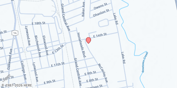 Map showing BIG FLATS COMMUNITY CENTER at 399 East 14th Street, Elmira Heights, NY