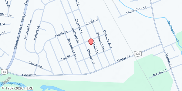 Map showing AIM - Community Nutrition Program at 1206 South Main Street, Elmira, NY