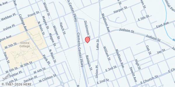 Map showing Economic Opportunity Program, Inc. (EOP) at 650 Baldwin Street, Elmira, NY