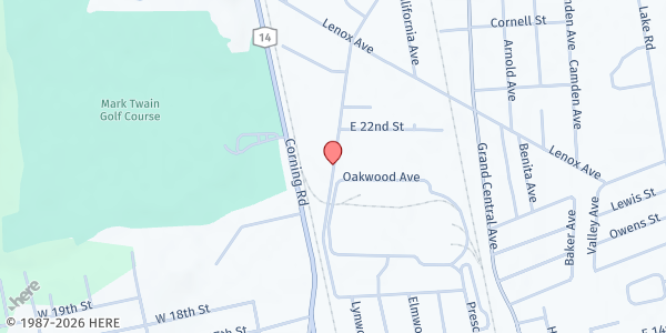 Map showing FBST Mobile Food Pantry - Elmira at 368 Upper Oakwood Avenue, Elmira, NY