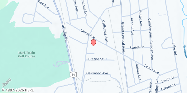 Map showing Food Bank of the Southern Tier - Elmira at 388 Upper Oakwood Avenue, Elmira, NY