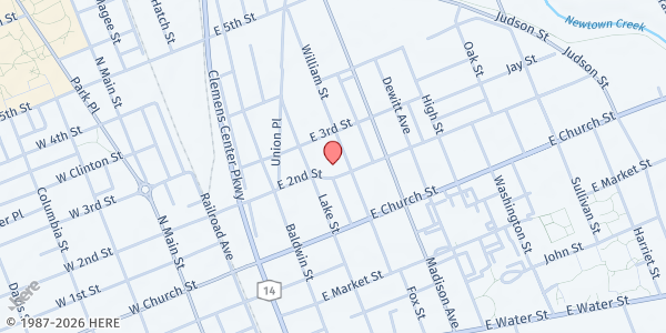 Map showing Meals on Wheels - Chemung at 409 Williams Street, Elmira, NY